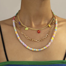 Load image into Gallery viewer, Romantic Colored Rice Beads Necklace Smiley Flower Bohemia Summer Pearls Beaded Necklace Choker Women Girl Jewelry Gift Accessories