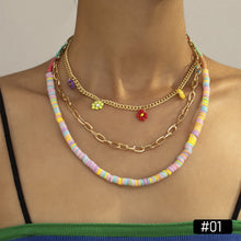 Load image into Gallery viewer, Romantic Colored Rice Beads Necklace Smiley Flower Bohemia Summer Pearls Beaded Necklace Choker Women Girl Jewelry Gift Accessories