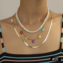 Load image into Gallery viewer, Romantic Colored Rice Beads Necklace Smiley Flower Bohemia Summer Pearls Beaded Necklace Choker Women Girl Jewelry Gift Accessories