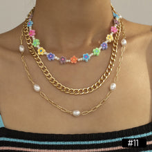 Load image into Gallery viewer, Romantic Colored Rice Beads Necklace Smiley Flower Bohemia Summer Pearls Beaded Necklace Choker Women Girl Jewelry Gift Accessories