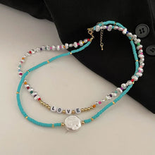 Load image into Gallery viewer, Creative Bohemia Summer Double Layer Necklace Shell Beads LOVE Simple Choker Romantic Women Girl Fashion Jewelry Accessories