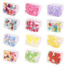 Load image into Gallery viewer, Creative Transparent Resin Ring Fruit Square Ring Acrylic Ring Simple Index Finger Ring Women Girl Fashion Jewelry Accessories