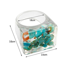 Load image into Gallery viewer, Creative Transparent Resin Ring Fruit Square Ring Acrylic Ring Simple Index Finger Ring Women Girl Fashion Jewelry Accessories