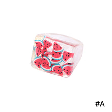 Load image into Gallery viewer, Creative Transparent Resin Ring Fruit Square Ring Acrylic Ring Simple Index Finger Ring Women Girl Fashion Jewelry Accessories