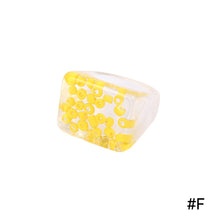 Load image into Gallery viewer, Creative Transparent Resin Ring Fruit Square Ring Acrylic Ring Simple Index Finger Ring Women Girl Fashion Jewelry Accessories