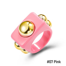 Load image into Gallery viewer, Geometric Solid Color Acrylic Women Ring Fashion Candy-colored Acrylic Ring Ins Style Simple Personality Resin Ring Jewelry