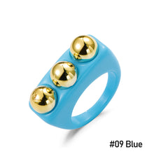 Load image into Gallery viewer, Geometric Solid Color Acrylic Women Ring Fashion Candy-colored Acrylic Ring Ins Style Simple Personality Resin Ring Jewelry