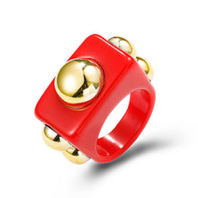 Load image into Gallery viewer, Geometric Solid Color Acrylic Women Ring Fashion Candy-colored Acrylic Ring Ins Style Simple Personality Resin Ring Jewelry