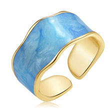 Load image into Gallery viewer, Fashion Retro Epoxy Alloy Personality Ring Starry Sky Irregular Ring Women Girls Creative Jewelry Summer Accessories