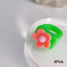 Load image into Gallery viewer, Fashion Flower Summer Resin Creative Cute Personality Fresh Plastic Sun Flower Ring Women Girls Jewelry Gift