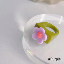 Load image into Gallery viewer, Fashion Flower Summer Resin Creative Cute Personality Fresh Plastic Sun Flower Ring Women Girls Jewelry Gift