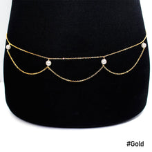 Load image into Gallery viewer, Fashion Women Metal Waist Chain Fashion All-match Pearl Hollow Sexy Waist Chain Decoration Belt Apparel Body Accessories