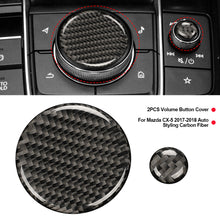 Load image into Gallery viewer, 2Pcs Car Real Volume Button Cover Trim for Mazda CX-5 2017-2018 Auto Styling Carbon Fiber