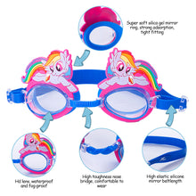 Load image into Gallery viewer, Colorful Adjustable Cute Cartoon Children Kids Waterproof Silicone Anti Fog UV Shield Swimming Diving Glasses Goggles Eyewear