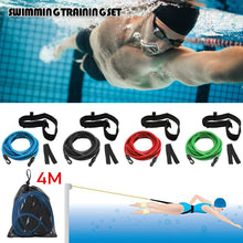 Load image into Gallery viewer, 4M Adjustable Swim Training Resistance Elastic Belt Swimming Exerciser Safety Swimming Belt Swim Tether Elastic Rope Band