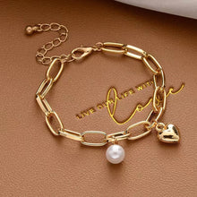 Load image into Gallery viewer, Golden Pendant Bracelet For Women Retro Punk Gothic Portrait Coin Cross Pearl Bracelet Jewelry
