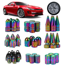 Load image into Gallery viewer, Multicolor Aluminum Alloy Car Wheel Tire Valve Caps Tyre Rim Stem Covers Airdust Waterproof For Automobiles Motorcycles Bikes