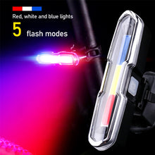 Load image into Gallery viewer, 3 Color Helmet Light LED 5 Modes Headlight USB Bike Lamp Tail Lights Flashlight Bike Rear Light For Running Cycling Camping