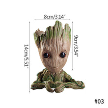 Load image into Gallery viewer, Baby Groot Cute Flower Pot Succulent Flowerpots Wholesale Plastic Figurines Decoration Pen Holder Toys Home Ornaments Garden