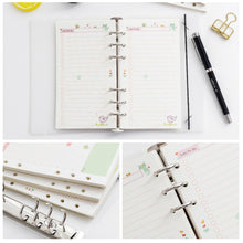 Load image into Gallery viewer, 45 Sheets Cute Cartoon A6 Notebook Paper Refill Spiral Binder Index Inside Pages Daily Diary Papers