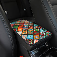 Load image into Gallery viewer, Ethnic Style Print PU Leather Car Armrest Mat Center Console Arm Rest Protection Cushion Auto Armrests Storage Box Cover Pad