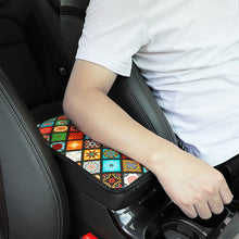 Load image into Gallery viewer, Ethnic Style Print PU Leather Car Armrest Mat Center Console Arm Rest Protection Cushion Auto Armrests Storage Box Cover Pad