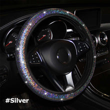 Load image into Gallery viewer, Diamond Rainbow Bling Bling Crystal Car Steering Wheel Cover PU Leather Auto Accessories Case Car Styling 14.5-15 Inch Vehicle