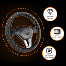 Load image into Gallery viewer, 37-38cm Colorful Sparkling Car Rhinestones Steering Wheel Cover With Crystal Diamond Car Interior Accessories Car-styling