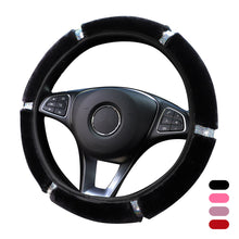 Load image into Gallery viewer, 37-38cm Diameter Universal Soft Plush Rhinestone Car Steering Wheel Cover Interior Accessories Steering-Cover Car-styling