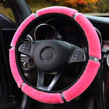 Load image into Gallery viewer, 37-38cm Diameter Universal Soft Plush Rhinestone Car Steering Wheel Cover Interior Accessories Steering-Cover Car-styling
