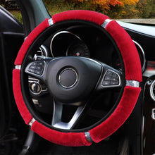 Load image into Gallery viewer, 37-38cm Diameter Universal Soft Plush Rhinestone Car Steering Wheel Cover Interior Accessories Steering-Cover Car-styling