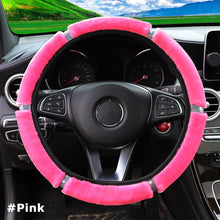 Load image into Gallery viewer, 37-38cm Diameter Universal Soft Plush Rhinestone Car Steering Wheel Cover Interior Accessories Steering-Cover Car-styling