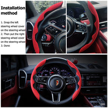 Load image into Gallery viewer, 2 Halves Car Steering Wheel Cover Carbon Fiber Look Steering Wheel Booster Cover Universal Anti-skid Auto Interior Accessories
