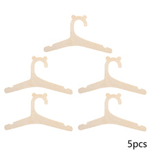 Load image into Gallery viewer, 5pcs Baby Wooden Hanger Cute Cartoon Bear Clothes Rack Girls Kids Clothing Rack Clothes Hanger Organizer