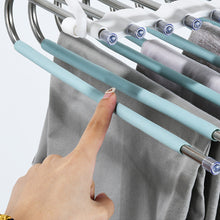 Load image into Gallery viewer, 5 in 1 Pants Hanger Trouser Organizer Clother Hanger Closet Storage Multifunction Shelves Organizer Stainless Steel Trouser Hangers
