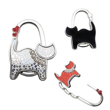 Load image into Gallery viewer, Portable Folding Handbag Hook Holder Purse Hanger Table Edge Hanging Hooks for Handbag Decoration Students Bag Organizer