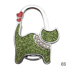 Load image into Gallery viewer, Portable Folding Handbag Hook Holder Purse Hanger Table Edge Hanging Hooks for Handbag Decoration Students Bag Organizer