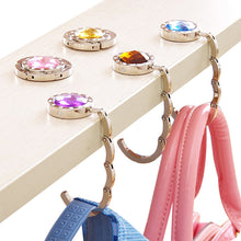 Load image into Gallery viewer, Portable Folding Handbag Hook Holder Purse Hanger Table Edge Hanging Hooks for Handbag Decoration Students Bag Organizer