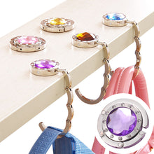 Load image into Gallery viewer, Portable Folding Handbag Hook Holder Purse Hanger Table Edge Hanging Hooks for Handbag Decoration Students Bag Organizer