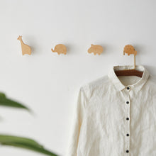Load image into Gallery viewer, Cute Cartoon Wood Hook Kids Room Mounted Hook Towels Coat Bags Clothes Storage Hook Self Adhesive Wall Hanger Mounted Children Room Storage Rack