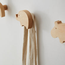 Load image into Gallery viewer, Cute Cartoon Wood Hook Kids Room Mounted Hook Towels Coat Bags Clothes Storage Hook Self Adhesive Wall Hanger Mounted Children Room Storage Rack