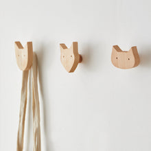 Load image into Gallery viewer, Cute Cartoon Wood Hook Kids Room Mounted Hook Towels Coat Bags Clothes Storage Hook Self Adhesive Wall Hanger Mounted Children Room Storage Rack