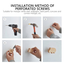 Load image into Gallery viewer, Cute Cartoon Wood Hook Kids Room Mounted Hook Towels Coat Bags Clothes Storage Hook Self Adhesive Wall Hanger Mounted Children Room Storage Rack