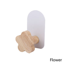 Load image into Gallery viewer, Self Adhesive Wood Hook Non Track Wall Mounted Towel Coat Hat Clothes Rack Kids Room Decoration Storage Hook
