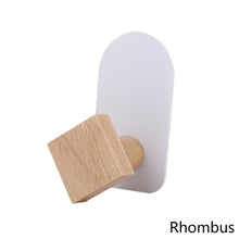 Load image into Gallery viewer, Self Adhesive Wood Hook Non Track Wall Mounted Towel Coat Hat Clothes Rack Kids Room Decoration Storage Hook
