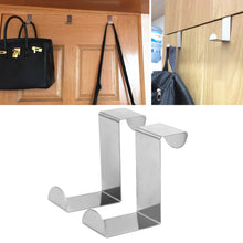 Load image into Gallery viewer, 6pcs/set Z Type Door Hanger Hook Stainless Steel Over Cabinet Draw Hook Kitchen Bathroom Towel Hanger Holder Bedroom Closet Over Rack