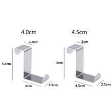 Load image into Gallery viewer, 6pcs/set Z Type Door Hanger Hook Stainless Steel Over Cabinet Draw Hook Kitchen Bathroom Towel Hanger Holder Bedroom Closet Over Rack