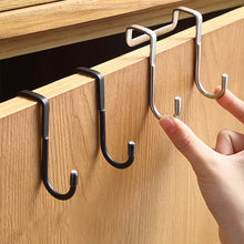 Load image into Gallery viewer, S Type 304 Stainless Steel Door Hanger Hook Over Cabinet Draw Hook Kitchen Bathroom Towel Hanger Holder Bedroom Closet Over Rack