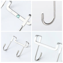 Load image into Gallery viewer, S Type 304 Stainless Steel Door Hanger Hook Over Cabinet Draw Hook Kitchen Bathroom Towel Hanger Holder Bedroom Closet Over Rack
