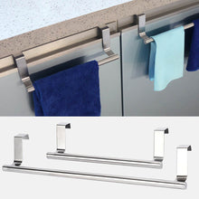 Load image into Gallery viewer, Over Door Stainless Steel Racks Kitchen Cabinet Towels Long Rack Bar Hanging Holder Bathroom Bath Towel Shelf